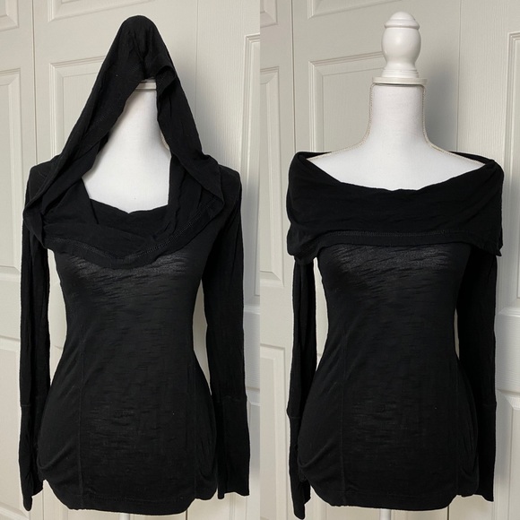 Zella Black Athleisure Convertible Cowl Neck Hoodi - Picture 1 of 5